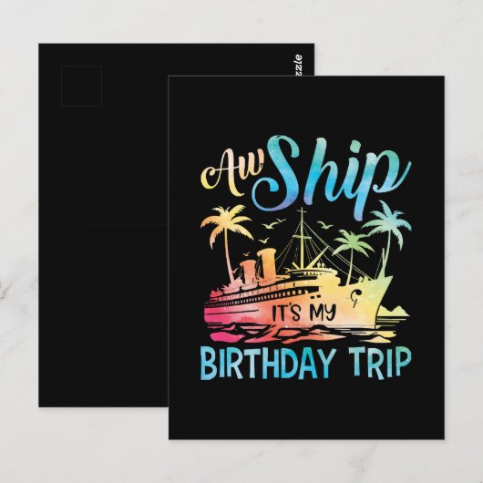 Ach schip het is mijn verjaardagsreis briefkaart (Voorkant / Achterkant)