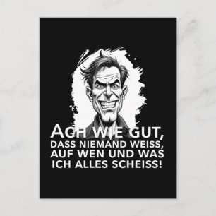 Ach wie goed, dat niemand weet waar ik... briefkaart