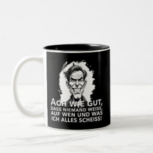 Ach wie goed, dat niemand weet, waar ik... tweekleurige koffiemok