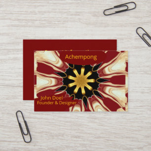 Achempong Crimson & Gold Starburst Luxe Zakelijke Visitekaartje