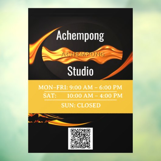Achempong Custom Business Hours Window Decal – Lux (Vel 3)