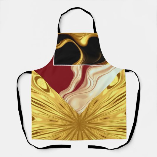 Achempong Designer Apron: Opulent Swirl Crimson Go Schort (Voorkant)