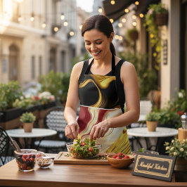 Achempong Designer Apron: Opulent Swirl Crimson Go Schort