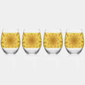 Achempong Designer Drinkware: Crimson & Gold Opule Wijnglas Zonder Voet (Achterkant)