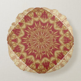Achempong Designer Gouden Rode Sierkussen Accent C Rond Kussen
