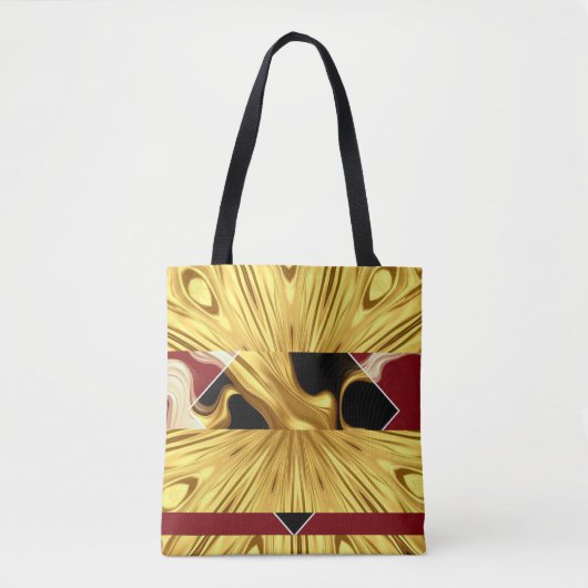 Achempong Designer Tote: Crimson & Gold Opulent Sw Tote Bag (Voorkant)
