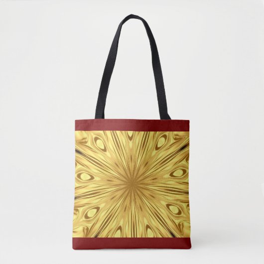 Achempong: Gilded Zenith Opulen Swirl Crimson Gold Tote Bag (Voorkant)