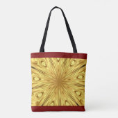 Achempong: Gilded Zenith Opulen Swirl Crimson Gold Tote Bag (Achterkant)