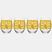 Achempong: Gilded Zenith Opulent Swirl Crimson Art Wijnglas Zonder Voet (Links)