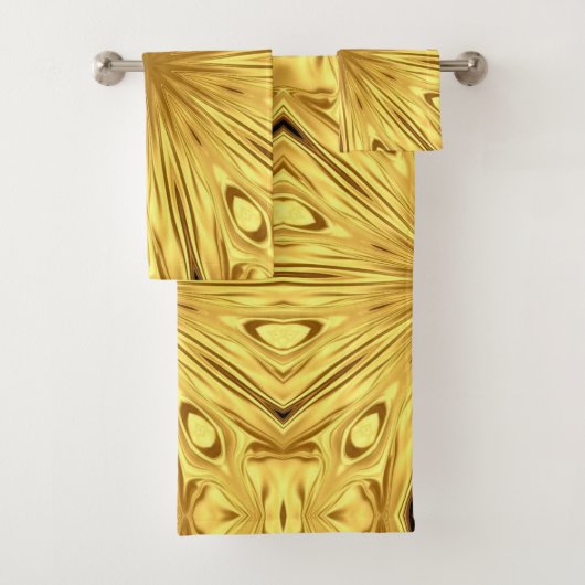 Achempong: Gilded Zenith Opulent Swirl Crimson Gol Bad Handdoek (Insitu)