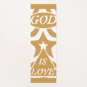 Achempong God Is Love Star Aztec Gold & white gift Yogamat (Voorkant)