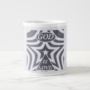 Achempong God Is Love Star Blauw & Grijs - Oversiz Grote Koffiekop