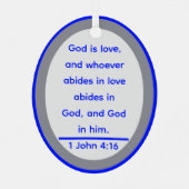 Achempong God Is Love Star Blue Geometric Metalen Ornament (Achterkant)