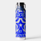Achempong God Is Love Star Blue & Gray Stainless  Waterfles (Voorkant)