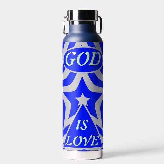 Achempong God Is Love Star Blue & Gray Stainless  Waterfles (Voorkant)