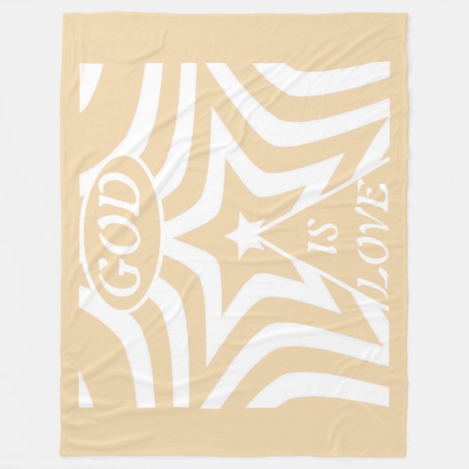 Achempong God Is Love Star Creamy Sandstone Fleece Deken (Voorkant)
