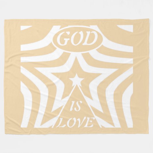 Achempong God Is Love Star Creamy Sandstone Fleece Deken (Voorkant (Horizontaal))