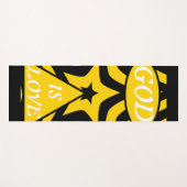 Achempong God Is Love Star Cyber Yellow & Black Yogamat (Voorkant (horizontaal))