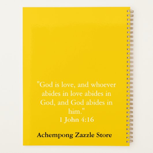 Achempong God Is Love Star Cyber Yellow Week/Month Planner (Achterkant)