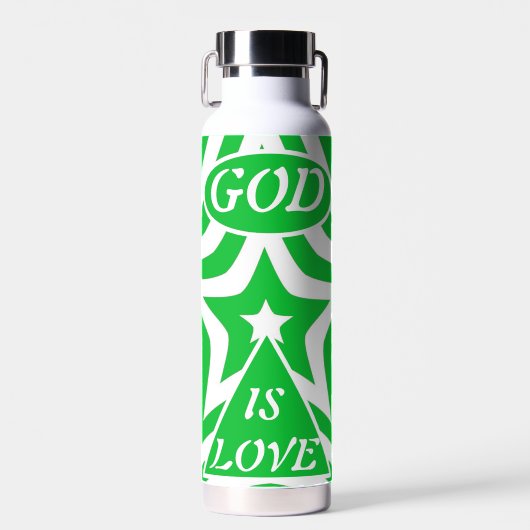 Achempong God Is Love Star Dark Pastel Green Faith Waterfles (Voorkant)