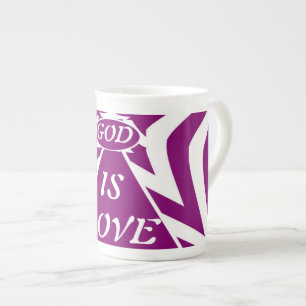 Achempong God Is Love Star Deep Paars - Luxe Porselein Kop