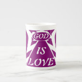 Achempong God Is Love Star Deep Purple - Luxury Porselein Kop (Voorkant)