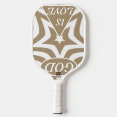 Achempong God Is Love Star Light Taupe - White Pickleball Paddle (Achterkant)