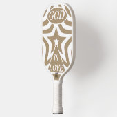 Achempong God Is Love Star Light Taupe - White Pickleball Paddle (Links)