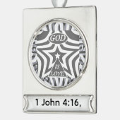 Achempong God Is Love Star Monochrome Faith Home Verzilverd Banner Ornament (Links)