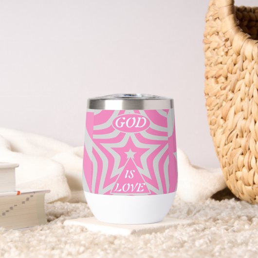 Achempong God Is Love Star Pastel Pink Stemless (Woonkamer (Gedraaid) )