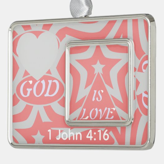 Achempong God Is Love Star Pastel Pink Verzilverd Omlijst Ornament (Links)