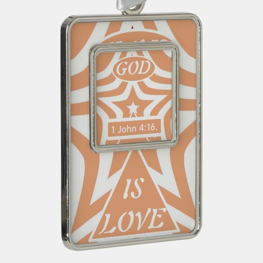 Achempong God Is Love Star Warm Peach Framed  Verzilverd Omlijst Ornament (Rechts)