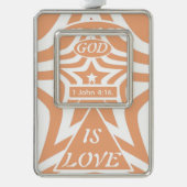 Achempong God Is Love Star Warm Peach Framed  Verzilverd Omlijst Ornament (Voorkant)