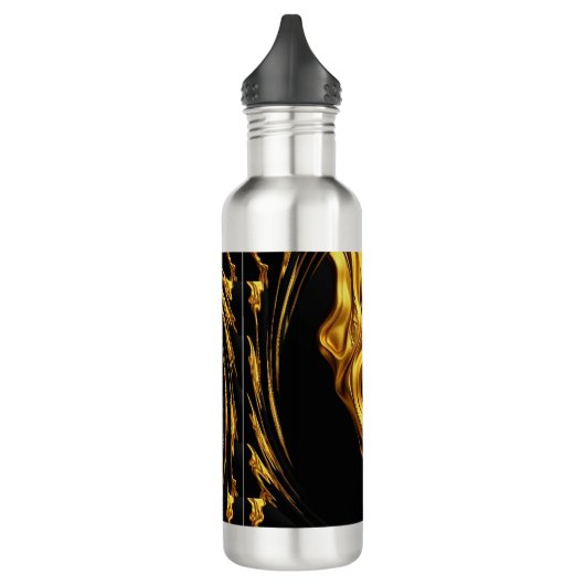 Achempong Gold Black Monochrome Liquid Gold Swirl  Waterfles (Links)