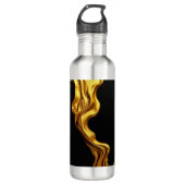 Achempong Gold Black Monochrome Liquid Gold Swirl  Waterfles (Voorkant)