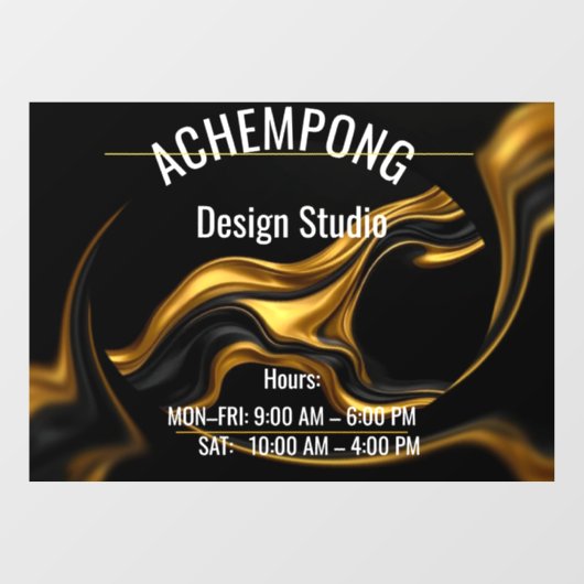 Achempong Luxury Gold Wave Window Cling – Store Ho Raamsticker (Vel)