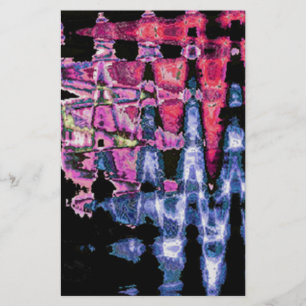 Achempong Modern Synthwave: Roze Blauwe Abstracte  Briefpapier