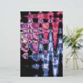 Achempong Modern Synthwave: Roze Blauwe Abstracte  Briefpapier (Staand voorkant)