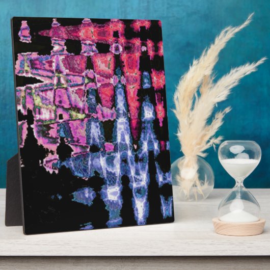 Achempong Moderne Synthwave: Roze Blau Abstract Un Fotoplaat (Zijkant)