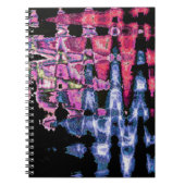 Achempong Moderne Synthwave: Roze Blauwe Abstract Notitieboek (Voorkant)