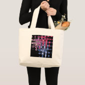 Achempong Moderne Synthwave: Roze Blauwe Abstracte Grote Tote Bag (Voorkant (product))