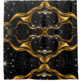 Achempong Opulent Gold Black Monochrome Designer B Douchegordijn (Voorkant)