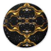 Achempong Opulent Gold Black Monochrome Designer O Keramische Knop (Voorkant)