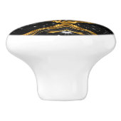 Achempong Opulent Gold Black Monochrome Designer O Keramische Knop (Zijkant)