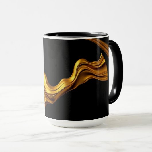 Achempong Opulent Liquid Gold Black Monochrome Art Mok (Voorkant rechts)