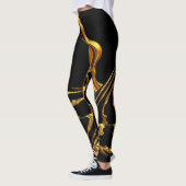 Achempong Opulent Swirl Liquid Gold Black Design Leggings (Links)