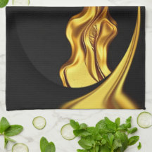 Achempong Opulent Swirl Liquid Gold Black Monochro