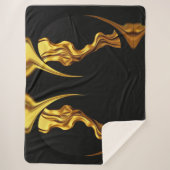 Achempong Opulent Swirl  Liquid Luxury Gold Black Sherpa Deken (Voorkant)