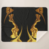 Achempong Opulent Swirl  Liquid Luxury Gold Black Sherpa Deken (Voorkant (horizontaal))