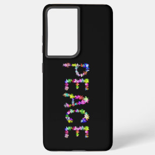 Achempong Peace Love Statement   Levendige Typogra Samsung Galaxy Hoesje